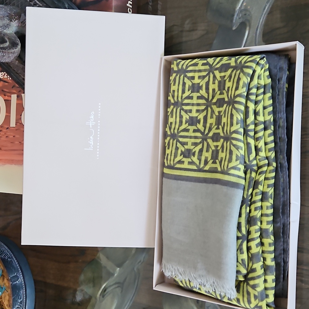India Hicks Yellow/Grey Scarf